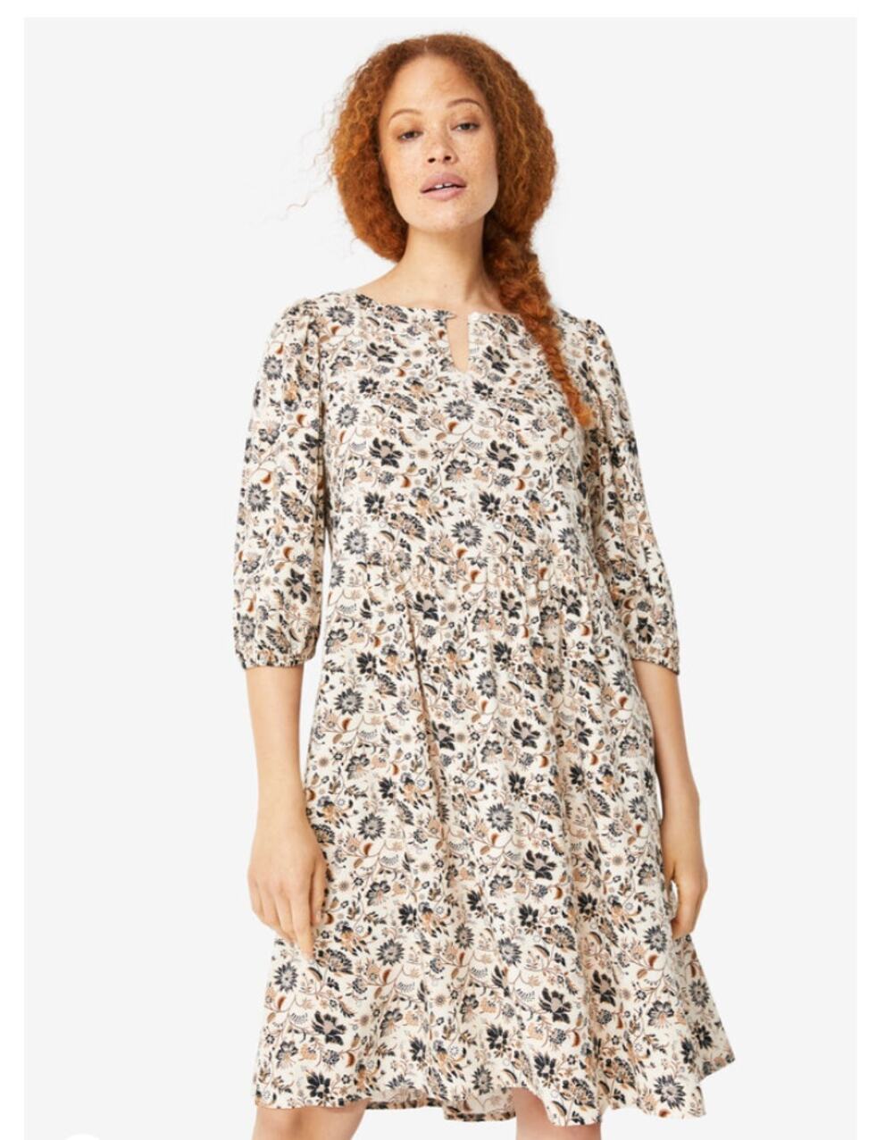 Ellos Floral Print Dress Plus Size 18-28 Cottage Core Prairie Coastal Cowgirl